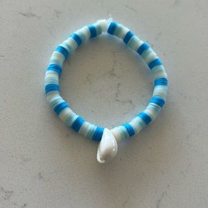 Ocean themed handmade clay bead bracelet
